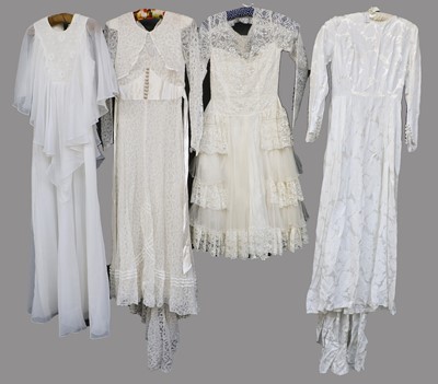 Lot 2167 - 20th Century Wedding Dresses, comprising a...