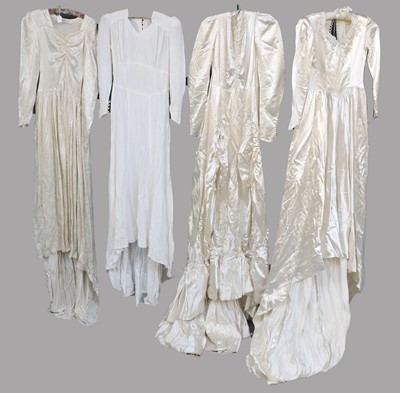 Lot 2167 - 20th Century Wedding Dresses, comprising a...