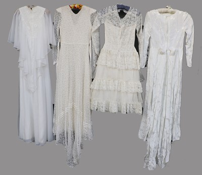 Lot 2167 - 20th Century Wedding Dresses, comprising a...