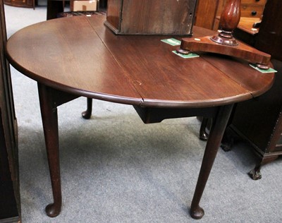 Lot 1245 - A Georgian Mahogany Drop Leaf Table, 128cm by...