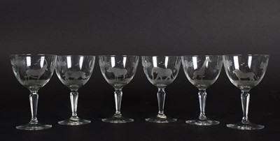 Lot 185 - Natural History: Rowland Ward Wine Glasses,...