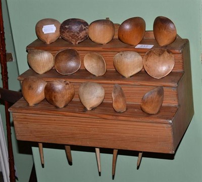 Lot 317 - A 19th century pine Cawl spoon rack with fifteen spoons