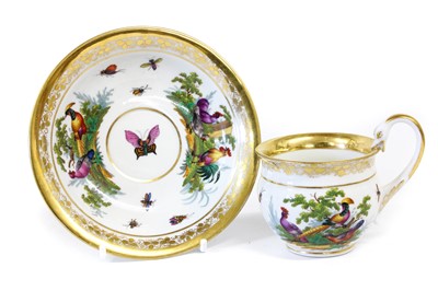 Lot 153 - A Meissen Coffee Cup and Saucer, circa 1820,...