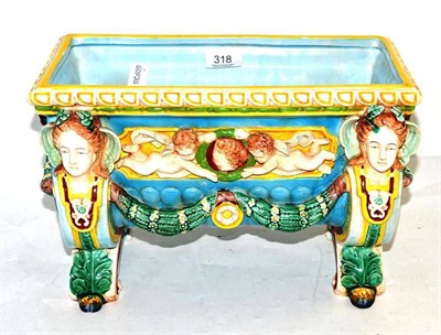 Lot 318 - A Majolica planter (restored)