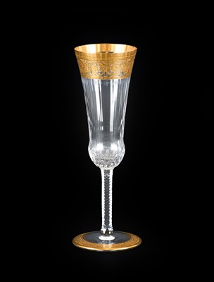 Lot 109 - ~ A Set of Fourteen St Louis Champagne Flutes,...