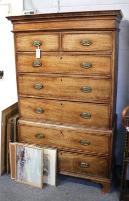 Lot 1220 - A George III Mahogany Chest on Chest, having...