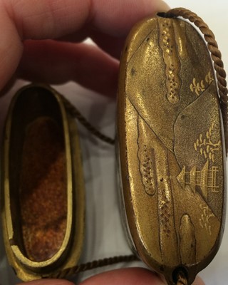Lot 65 - ~ A Japanese Gold Lacquer Five-Case Inro,...
