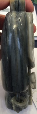 Lot 50 - ~ A Chinese Two Colour Mottled Grey Jade Vase...