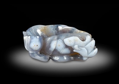 Lot 51 - ~ A Chinese Grey Agate Small Brush Washer,...