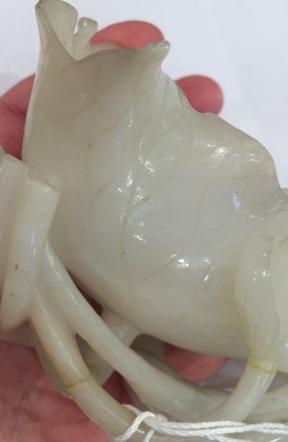 Lot 52 - ~ A Chinese White Jade Brush Washer, Qing...