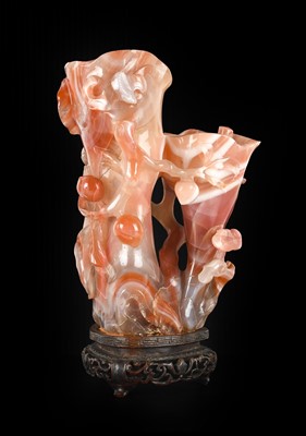 Lot 9 - ~ A Chinese Carnelian Agate Double Vase, Qing...