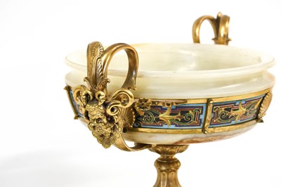 Lot 136 - ~ A French Gilt-Metal Champlevé Enamel and...
