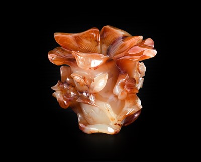 Lot 56 - ~ A Chinese Carnelian Agate Vase, Qing Dynasty,...