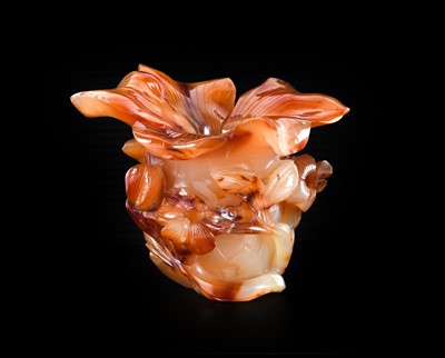 Lot 56 - ~ A Chinese Carnelian Agate Vase, Qing Dynasty,...