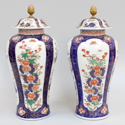 Lot 258 - A Pair of Japanese Imari Porcelain Vases and...
