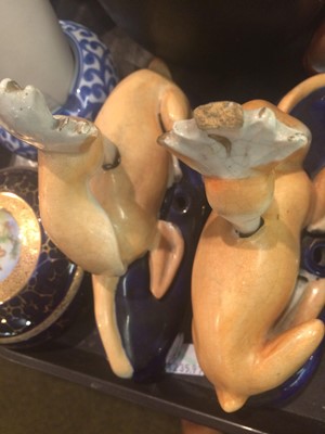 Lot 220 - A Pair of Staffordshire Pen Holders, formed as...