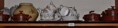 Lot 329 - Royal Worcester Scottie Wilson fish and swan pattern soup bowls, covers and stands, studio...