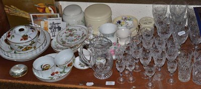 Lot 330 - Quantity of Thomas Webb crystal and Royal Worcester Evesham dinner wares