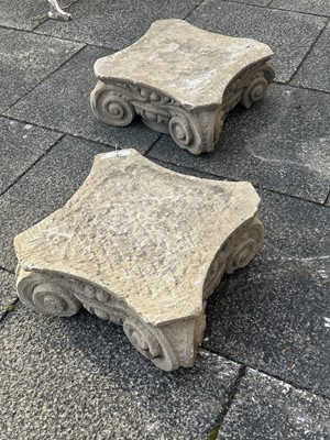 Lot 742 - A Pair of 19th Century Carved Stone Capitals,...