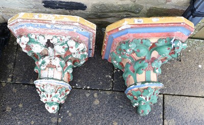 Lot 678 - A Pair of Victorian-Style Painted Plaster...