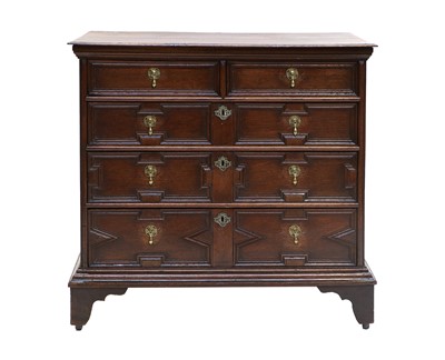 Lot 196 - A Late 17th Century Joined Oak Chest, the...