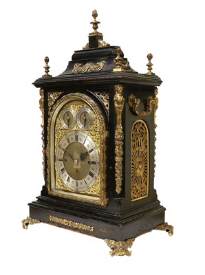 Lot 177 - An Ebonised Chiming Table Clock, circa 1890,...