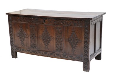 Lot 1218 - An late 17th/Early 18th century Oak Coffer,...