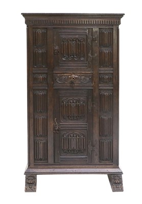 Lot 1105 - A Victorian Carved Oak Cupboard, 3rd quarter...