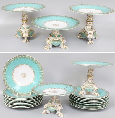 Lot 296 - A Victorian Staffordshire Porcelain Turquoise...