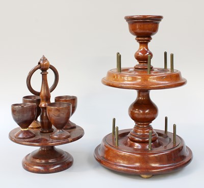 Lot 240 - A Victorian Two-Tier Bobbin Stand, 28cm high;...