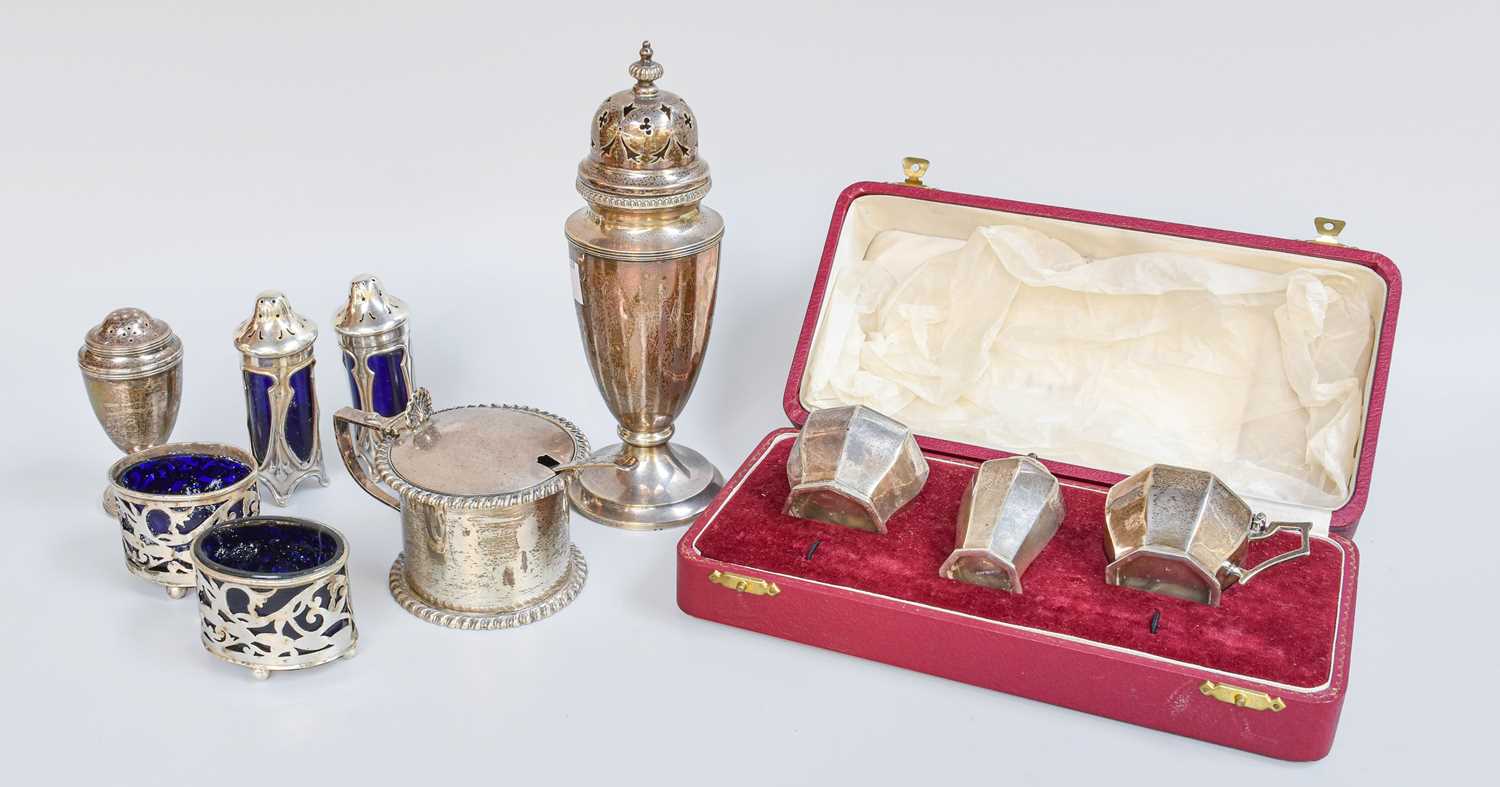Lot 91 - A Collection of Assorted Silver Condiment...