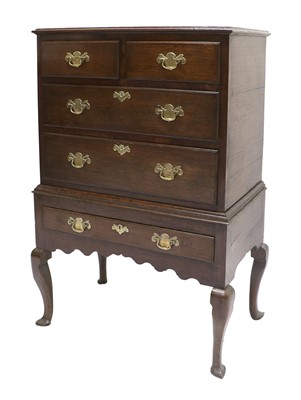 Lot 1120 - A George III-Style Oak Chest on Stand, the...