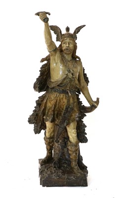 Lot 394 - A German Glazed Terracotta Figure of a Nordic...