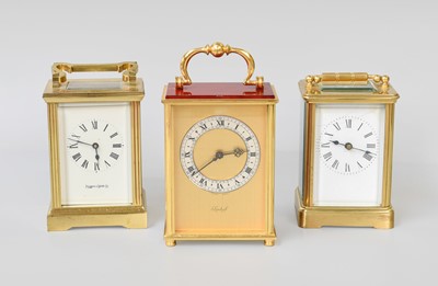 Lot 132 - Three Brass Carriage Timepieces, a modern...