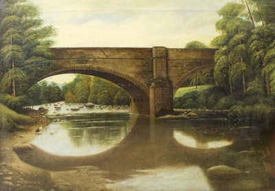 Lot 1112 - J* J* L* Astley (19th Century) River landscape...