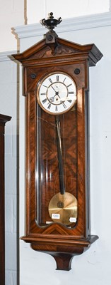 Lot 1260 - A Vienna Type Walnut Veneered Wall Timepiece,...