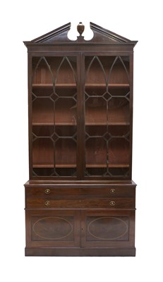 Lot 295 - A George III Mahogany Secretaire Bookcase, in...