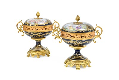 Lot 107 - A Pair of Gilt Metal-Mounted Sèvres-Style...