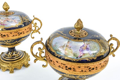 Lot 107 - A Pair of Gilt Metal-Mounted Sèvres-Style...