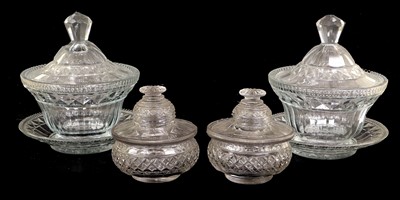 Lot 6 - A Pair of Regency Cut Glass Bowls, Covers and...