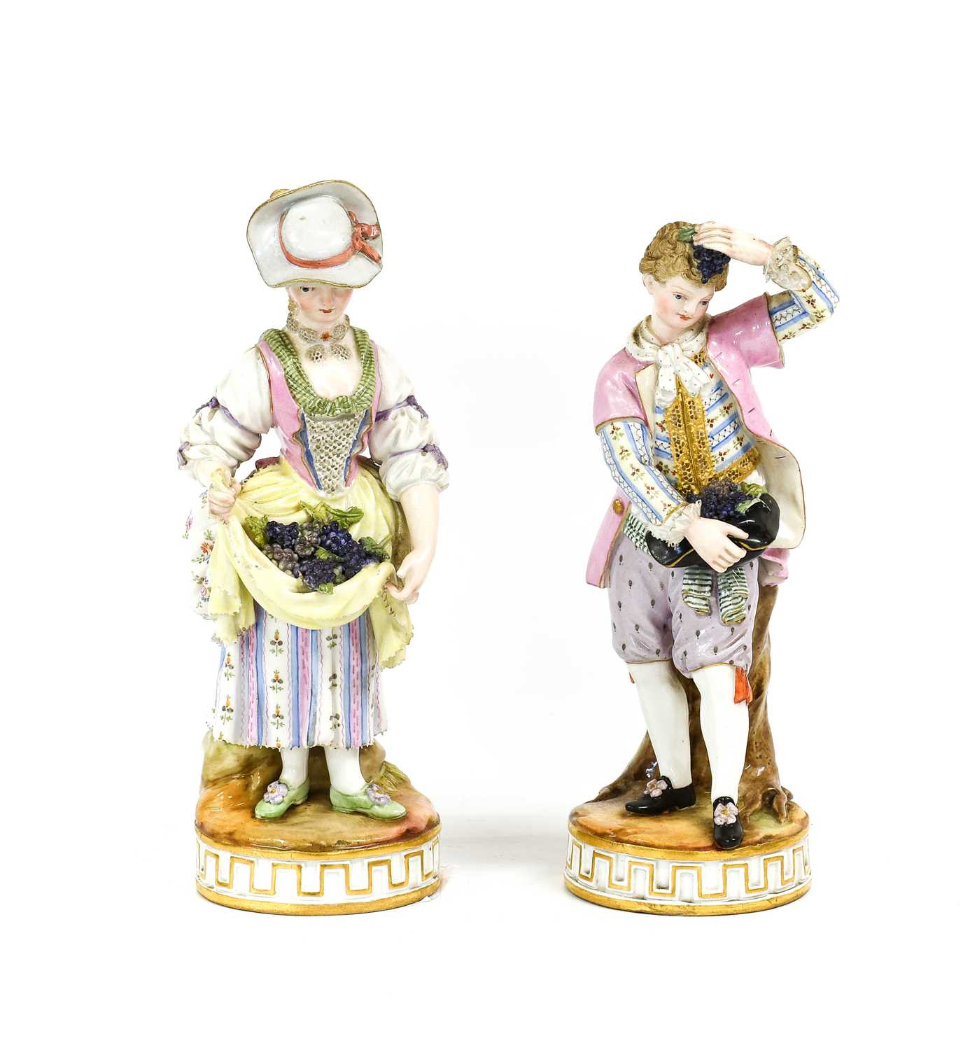 Lot 157 - A Pair of Meissen Porcelain Figures, 19th...