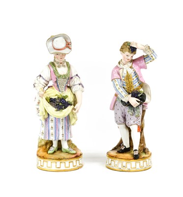 Lot 157 - A Pair of Meissen Porcelain Figures, 19th...