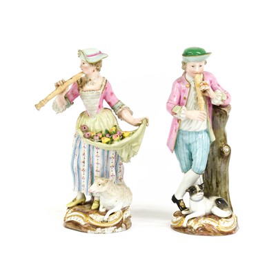 Lot 152 - A Pair of Meissen Porcelain Figures of a...