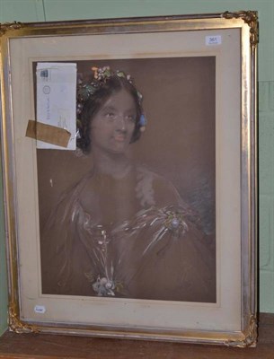 Lot 361 - Framed pastel and chalk picture portrait of Theodosia (including provenance from Newby Hall,...