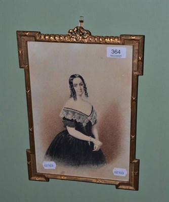 Lot 364 - Watercolour of a young woman, in a gilt frame