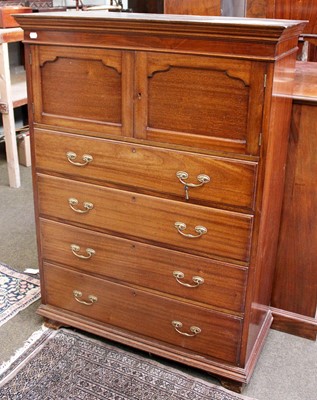 Lot 1244 - A George III Mahogany Chest, the moulded...