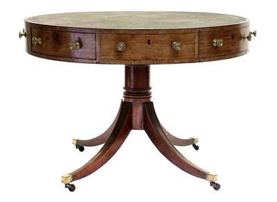 Lot 1159 - A Late George III Mahogany Library Drum Table,...