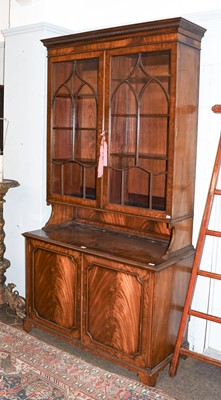 Lot 1307 - A George III-Style Mahogany Glazed Bookcase,...