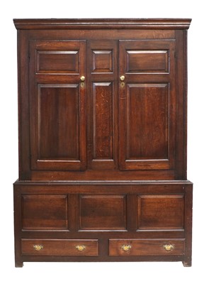 Lot 750 - A George III Joined Oak Housekeeper's Cupboard,...