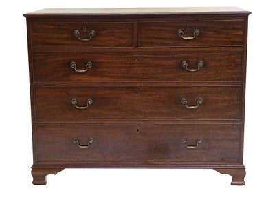 Lot 1227 - A George III Mahogany Straight-Front Chest of...